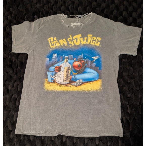 Death Row Records Other - Death Row Records Gray Gin & Juice Distressed Graphic Tshir Size Meduim